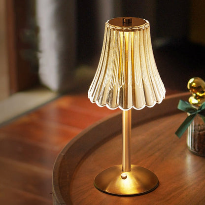 Crystal Touch Table Lamp with Dimmable LED Lighting for Bedside and Nightstand Use