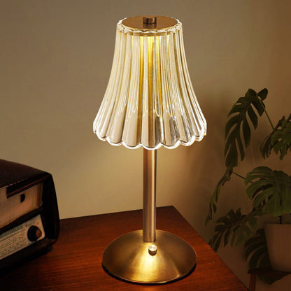 Crystal Touch Table Lamp with Dimmable LED Lighting for Bedside and Nightstand Use