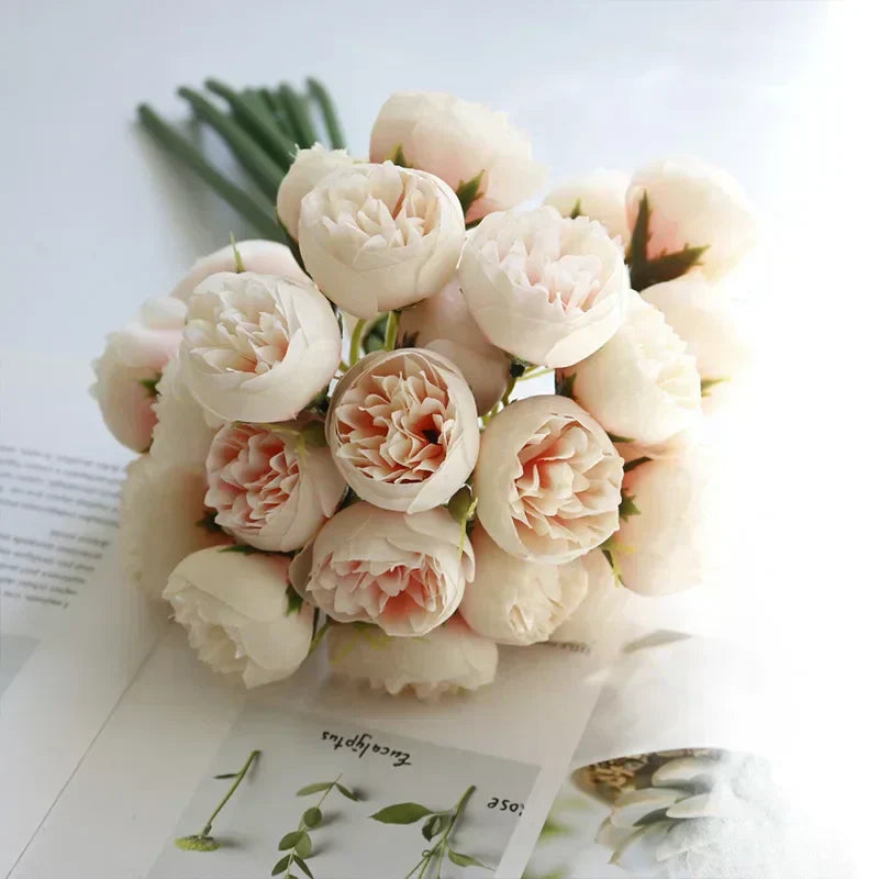 Artificial Peony Bouquet with Silk Flowers
