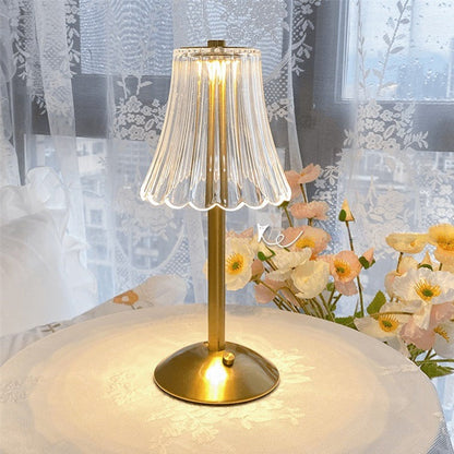 Crystal Touch Table Lamp with Dimmable LED Lighting for Bedside and Nightstand Use