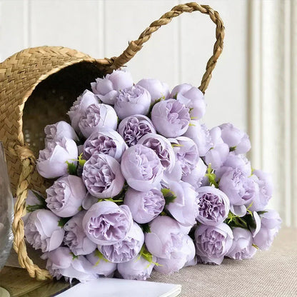 Artificial Peony Bouquet with Silk Flowers