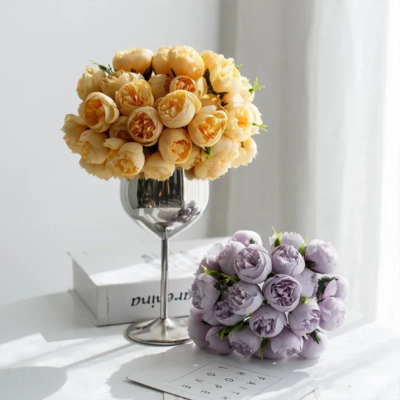 Artificial Peony Bouquet with Silk Flowers