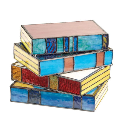 Stained Glass Book Table Lamp with Decorative E27 Design for Ambient Lighting