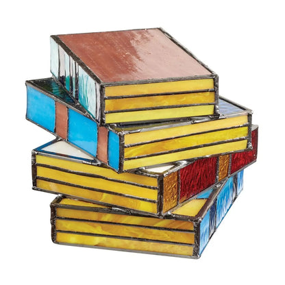Stained Glass Book Table Lamp with Decorative E27 Design for Ambient Lighting