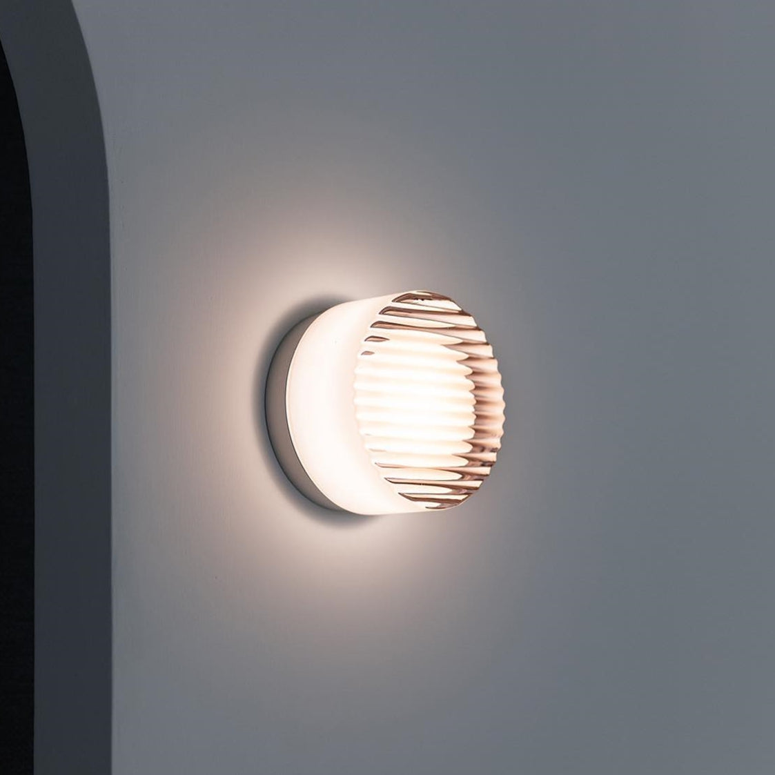 Luma Glow Round LED Wall Light with Milk Glass Shade for Soft Ambient Lighting