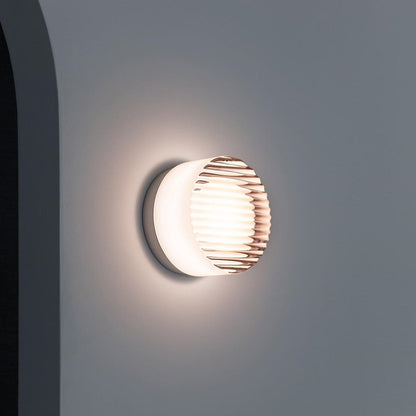 Luma Glow Round LED Wall Light with Milk Glass Shade for Soft Ambient Lighting