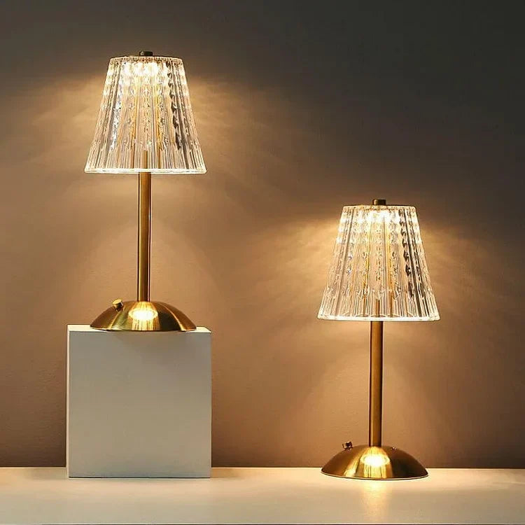 Crystal Touch Table Lamp with Dimmable LED Lighting for Bedside and Nightstand Use