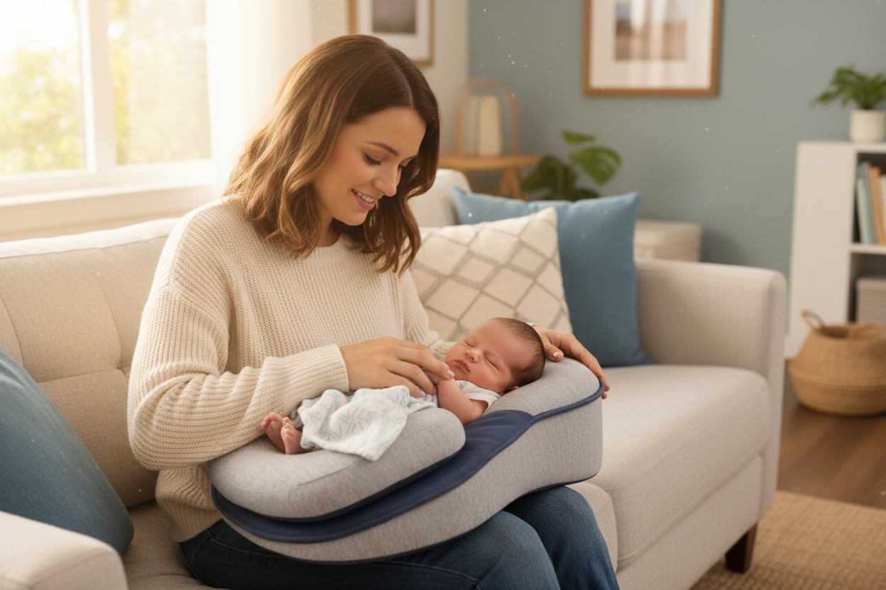 Snuggle Nest | Elevated Baby Lounger Cushion with Ergonomic Support