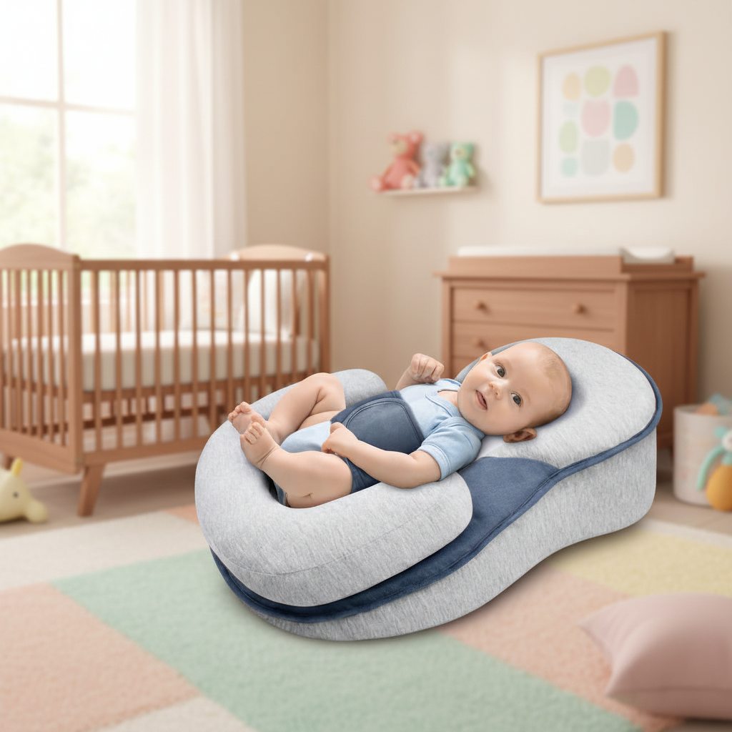 Snuggle Nest | Elevated Baby Lounger Cushion with Ergonomic Support