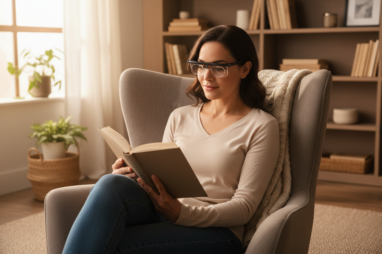 Adjustable Focus Reading Glasses for Near and Far Viewing Comfort