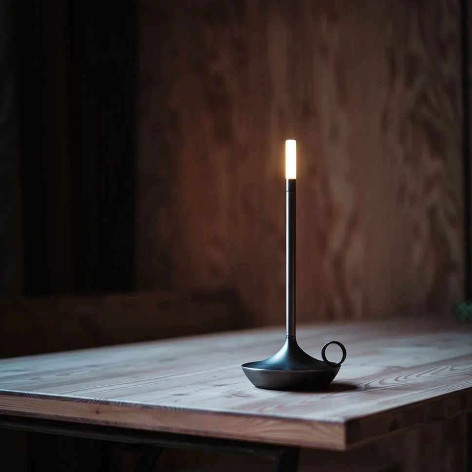 LED Candlelight Table Lamp with Dimmable USB Rechargeable Design for Portable Lighting