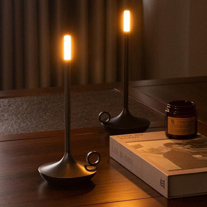 LED Candlelight Table Lamp with Dimmable USB Rechargeable Design for Portable Lighting