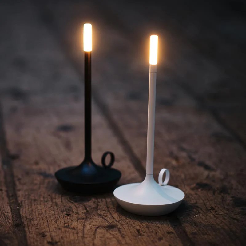 LED Candlelight Table Lamp with Dimmable USB Rechargeable Design for Portable Lighting
