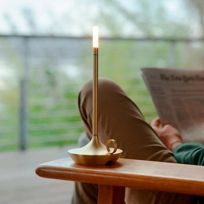 LED Candlelight Table Lamp with Dimmable USB Rechargeable Design for Portable Lighting