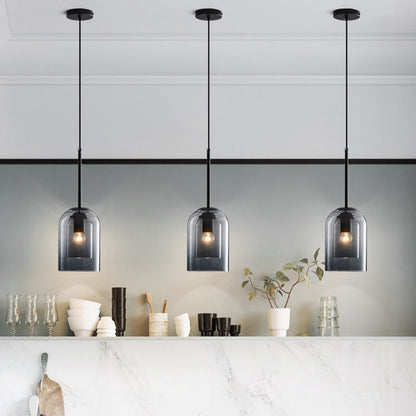 Colored Glass Pendant Light with Modern Hanging Design for Ambient Home Lighting