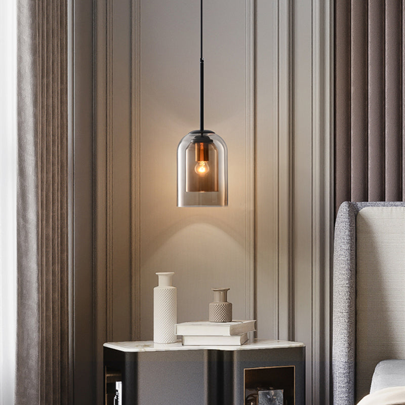 Colored Glass Pendant Light with Modern Hanging Design for Ambient Home Lighting