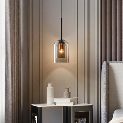 Colored Glass Pendant Light with Modern Hanging Design for Ambient Home Lighting
