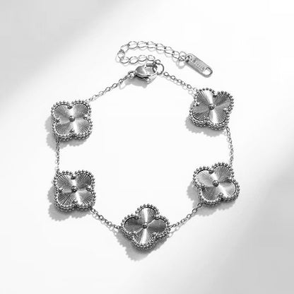 Clover Charm Bracelet with 14K Gold Plating for Elegant Style