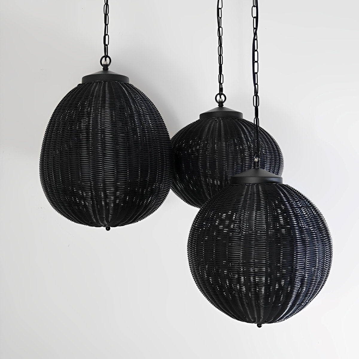 Retro Rattan Outdoor Pendant Light with Waterproof Construction for Garden Lighting